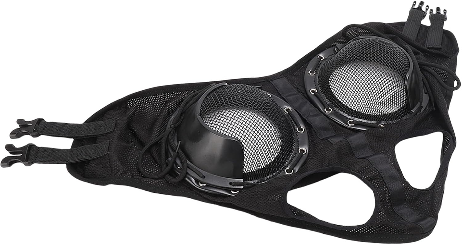 Haofy Horse Racing Goggles with Sandproof Net Cover, Adjustable Blinkers for Horses, Detachable Half Cover for Fly Control and Protection in Muddy or Dusty Conditions, Family