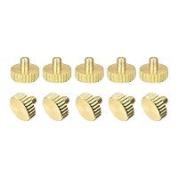 Vista 7 de uxcell 10 tornillos moleteados de latón, pernos de agarre plano M3x8mm, sujetadores para electrónicos, mecánicos