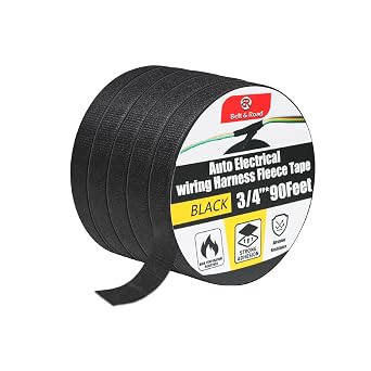 Wire Harness Tape 3/4Inch x 90Foot 5Pack, High Temp SelfAdhesive Electrical Tape