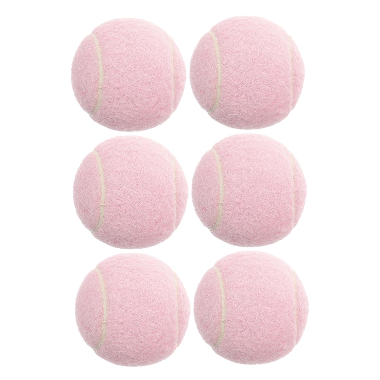 HANABASS 6pcs Pink Tennis Balls Girls Elastic Play Training Balls Bouncy for Beginners Youth Tennis