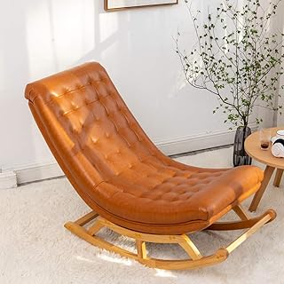 HZH Cadeira de balanço Cadeira de praia Pátio Jardim Espreguiçadeira para sesta Espreguiçadeira Cadeira de relaxamento Cadeira de leitura de lazer Cadeira de sofá Cadeira de descanso reclinável para