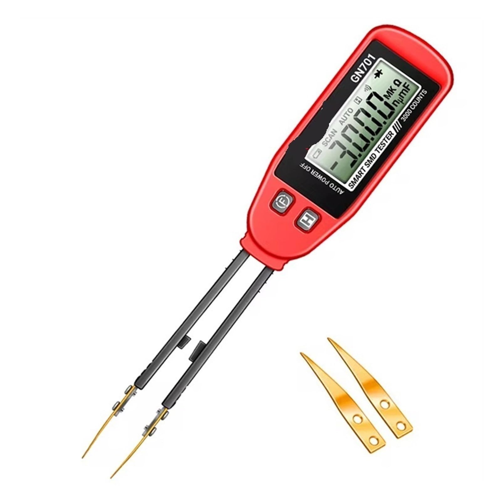Multimetro digitale, Tester SMD intelligente GN701, multimetro digitale con pinzette for resistenza e capacità