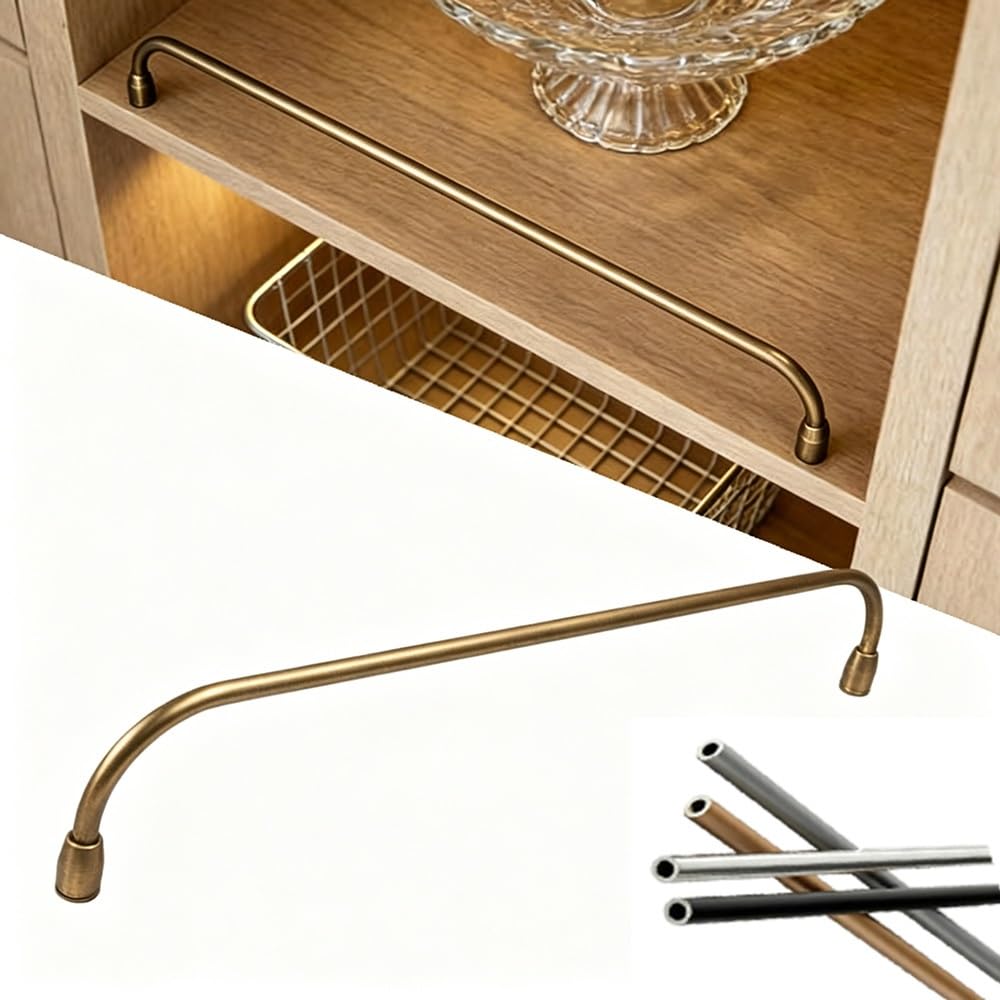 SVBVRFEEW Shelving Decorative Railing Decorative Safety Fence Aluminum Shelf Railing Gallery Rails for Wine Cabinet Round Tube Shelf Guard Rail(Bronze,18in/45.7cm)