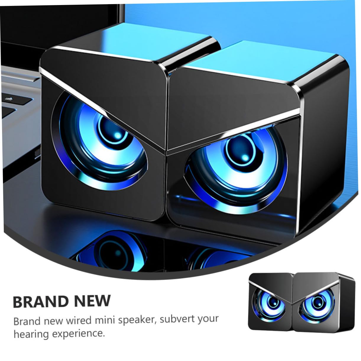 NUOBESTY Casse per Computer Desktop USB 3w Nero in ABS Stereo
