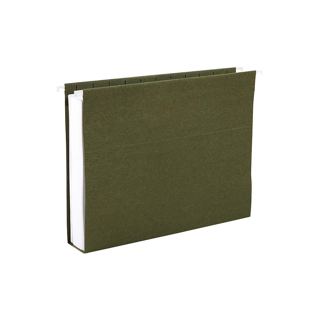 Staples 117523 - Cartelline portadocumenti sospese, 5,1 cm, formato standard verde, 25/BX (linguette e inserti in plastica non inclusi)