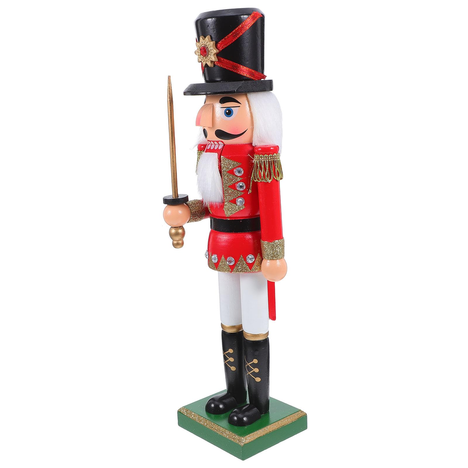 Casse-Noisette en Bois Rouge FRCOLOR pour Décoration de Sapin de Noël Traditionnelle