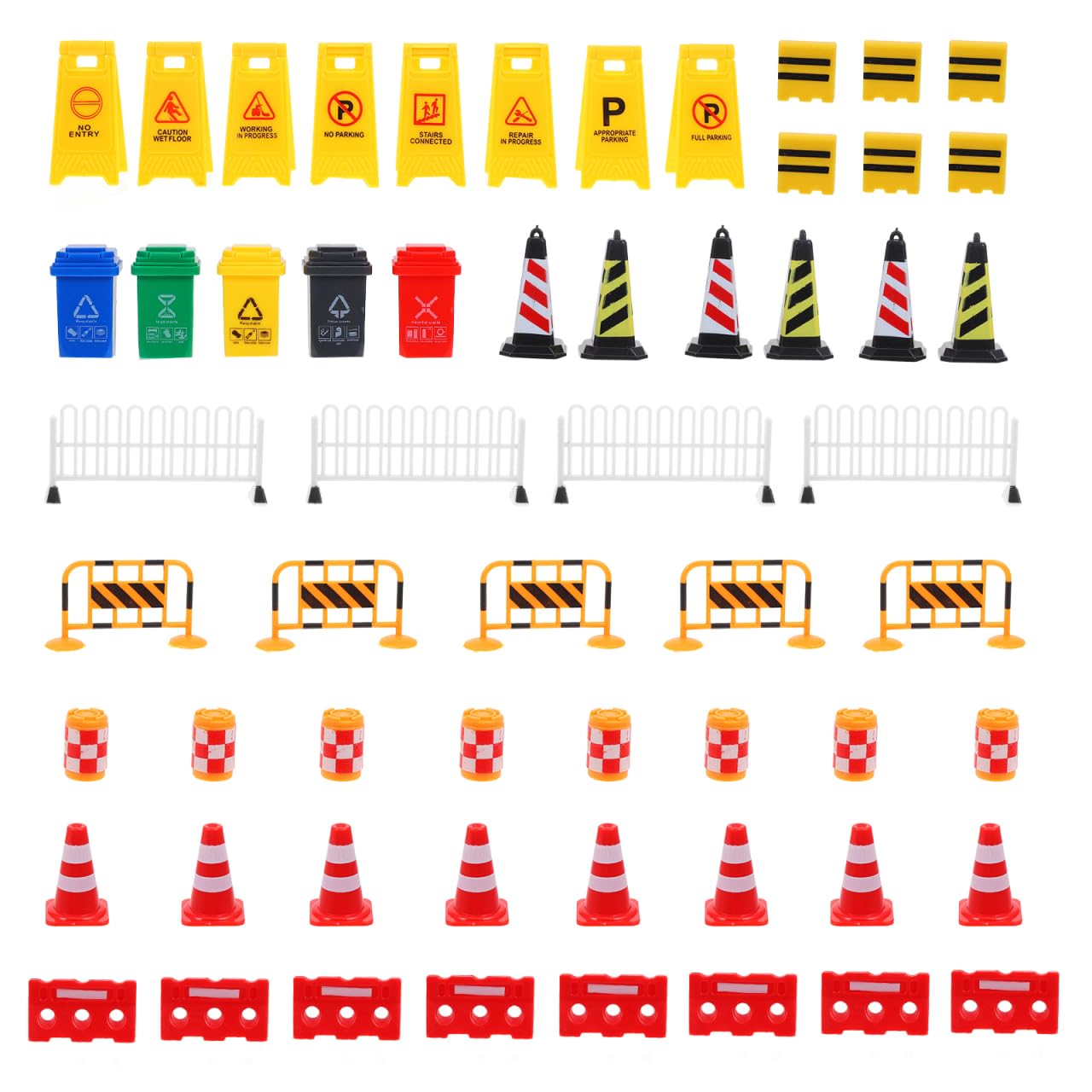 NUOBESTY Educational Traffic Road Sign Toy Set for Toddlers 75Pcs Small Traffic Cones Stop Signs Roadblocks Early Learning Pretend Play