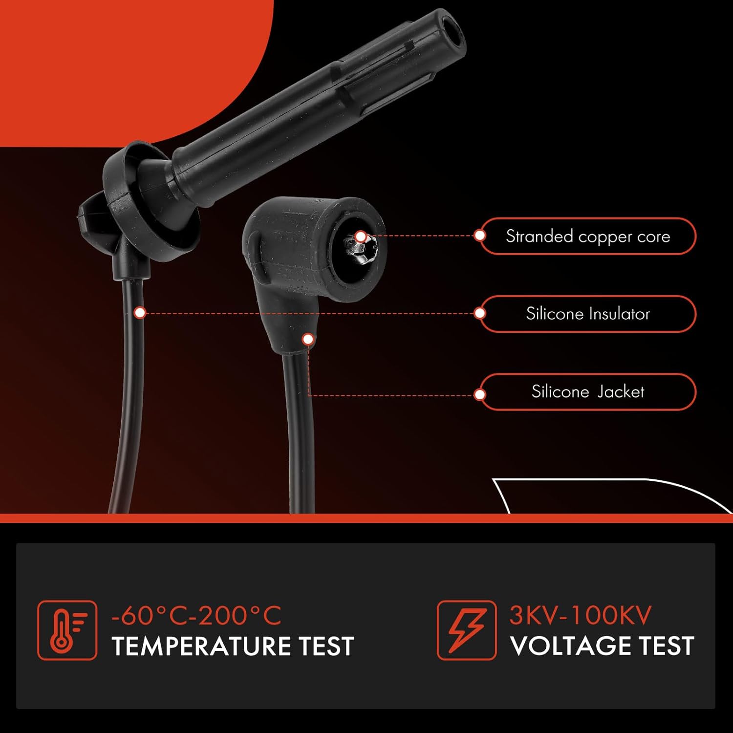 A-Premium 4PCS Spark Plug Wires Compatible with Subaru Outback 2005-2009 2.5L, Forester 2005-2010 2.5L, Impreza 2005-2011 2.5L, Legacy 2005-2009 2.5L & Saab 9-2X 2005-2006 2.5L, Replace# 22451-AA940