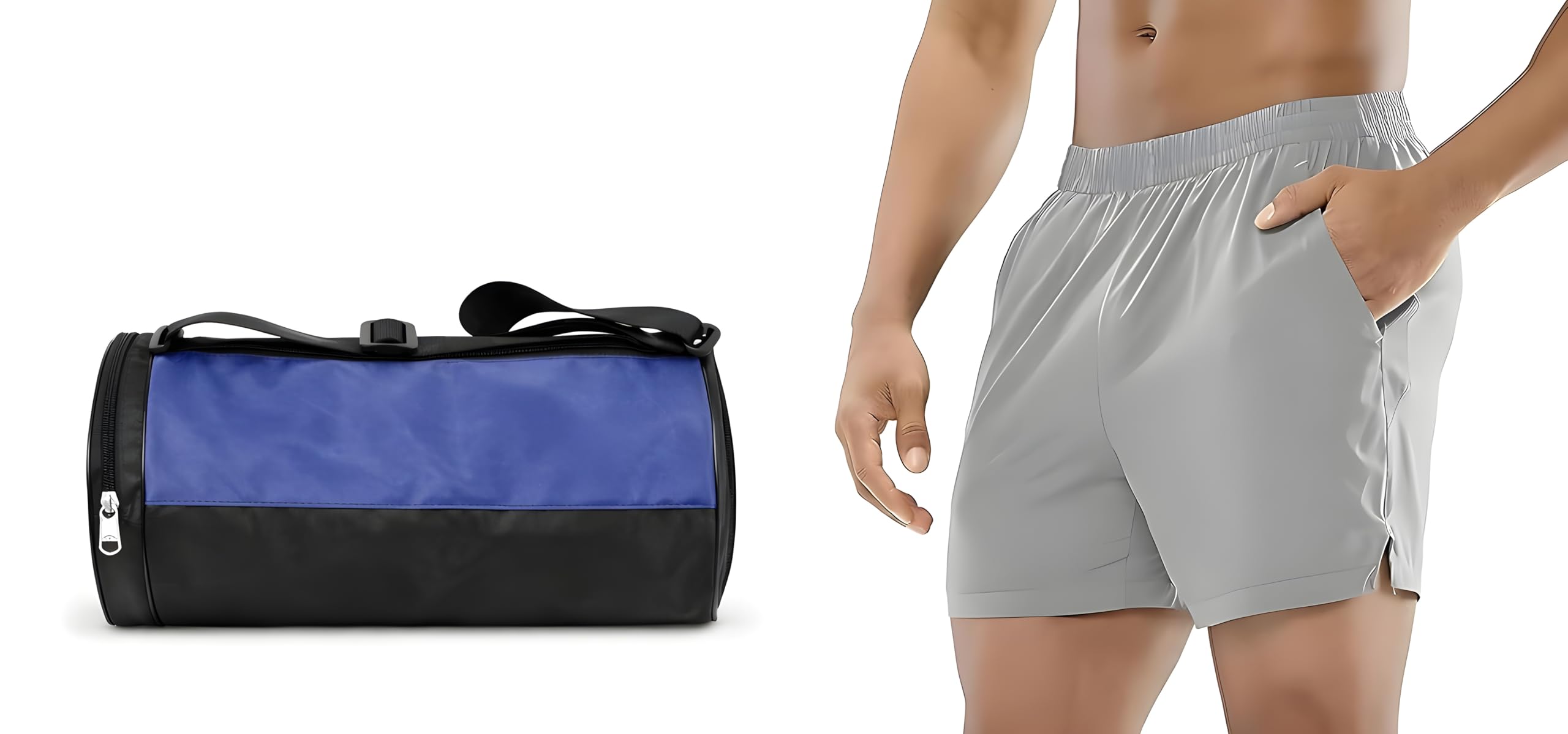 sector z Men's Gym Combo: 16-inch Water-Resistant Duffel Bag & Breathable Athletic Shorts Set - Compact Locker Size Training Gear for Men-picture-30
