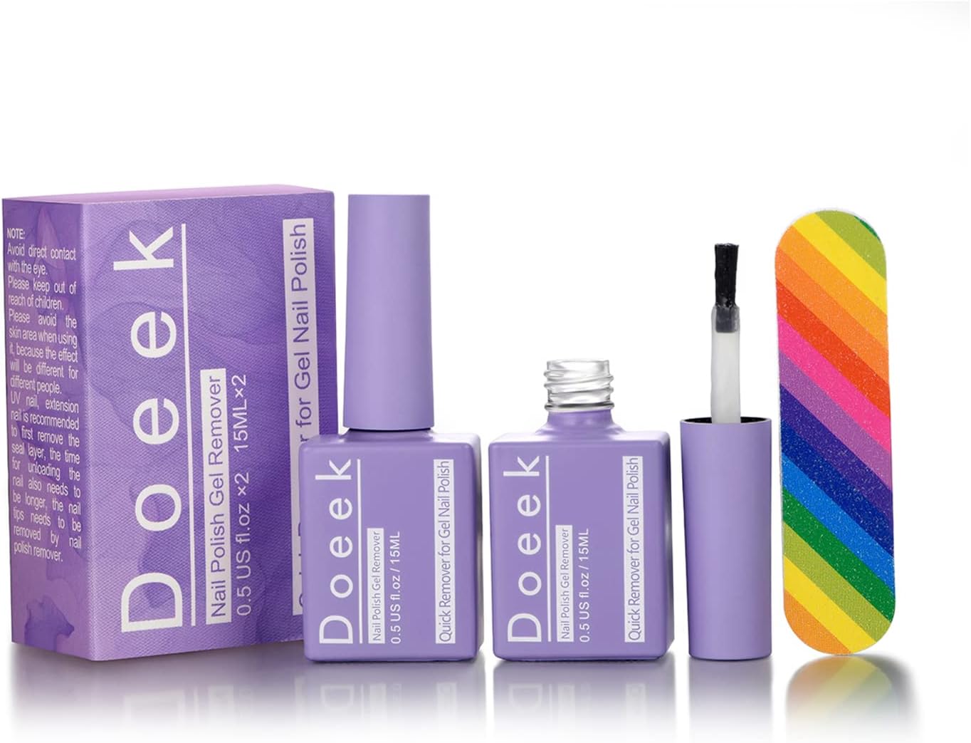 Doeek Gel Nail Polish Remover 15ML, Magic Nail Polish Remover, Easily & Quickly Removes Soak-Off Gel Polish, Don't Hurt Nails, Professional Non-Irritating (15ML, 2)
