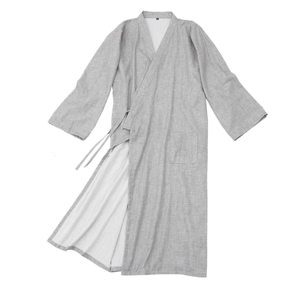 Men's Japanese Kimono Robe Plus Size Zen Clothing Taoist Clothing (Size XL, D5)