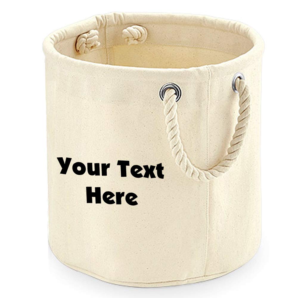 Getagift Large Personalised With Your Own Text/Message Themed Heavy Canvas Storage Trug (Large)