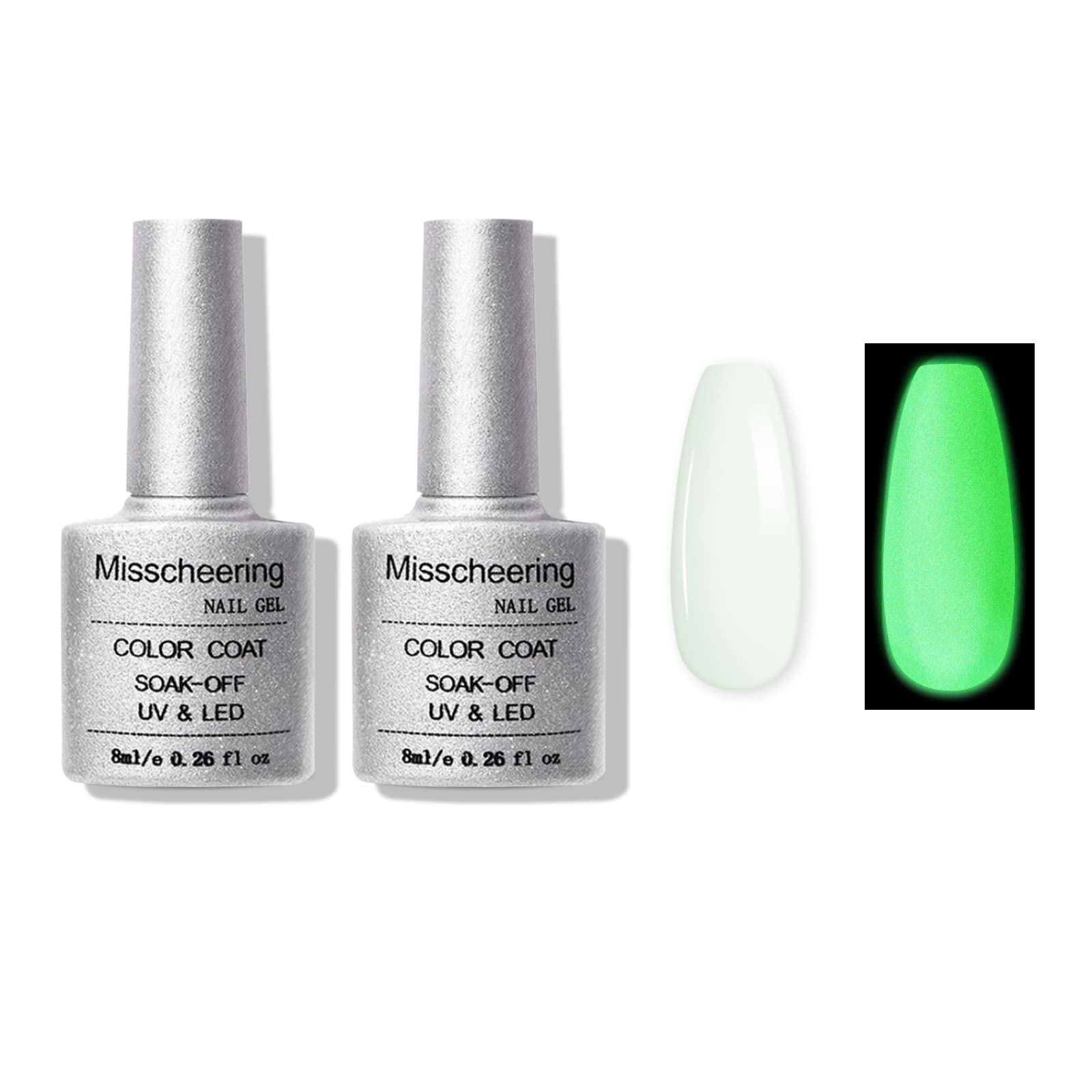 Amazon.com : KYDA 2 Bottles Luminous Nail Gel Top Coat Set, Glow in the Dark  Nail Gel Top Coat, Soak-off Nail Polish Top UV LED Gel Nail Gel, Universal  Nail Seal Top