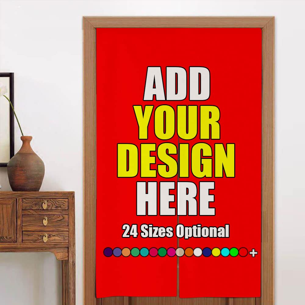 iPrint Custom Japanese Doorway Curtain Tapestry Door Hanging Personalized with Your Own Photo Text Linen Door Curtain Home Decorations for Kitchen