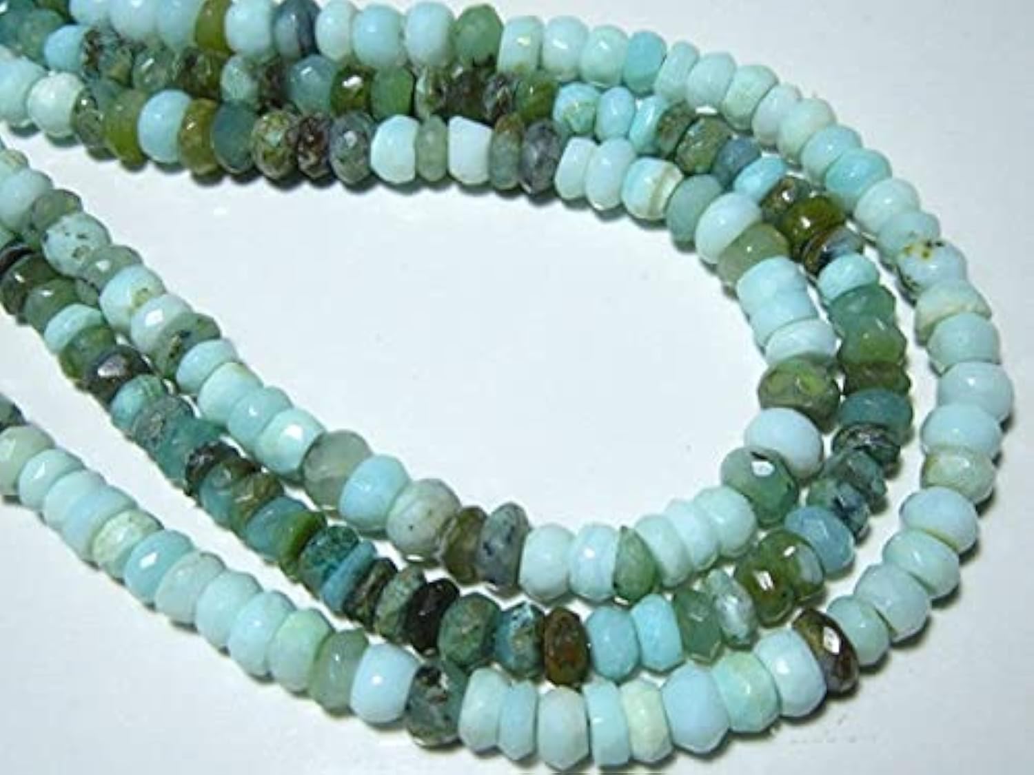 Opale bleue du Pérou facettée AA 5mm fil perles naturelles pour création bijoux artisanaux