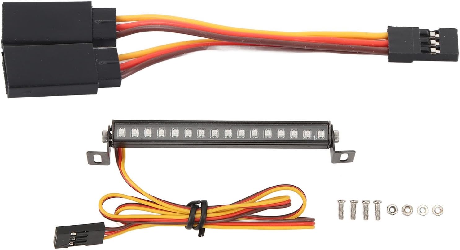 RC Car Led, RC LED Bar Roof Lamp TRX4M Light Bar RC Car Roof Light, 16 LED Colorful Beads, Spotlight Headlights Compatible with 1/18 Traxxas TRX4M Defender RC Accessories