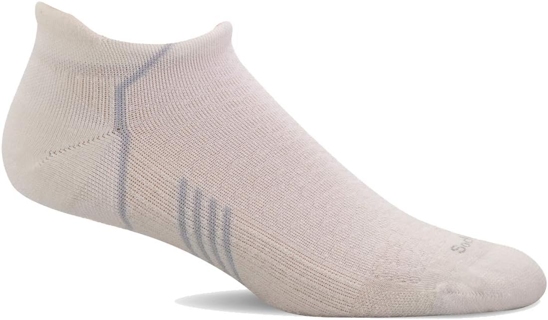Sockwell Women's Incline Micro Moderate Compression Sock, Natural/Black - S/M