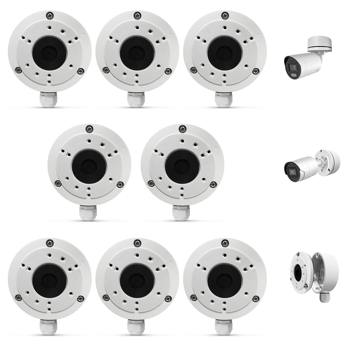 Aluminum Junction Box for Bullet IP Cameras, IP66 Waterproof Security Camera Mount with Cable Concealment, OH-DS-1280ZJ-XS