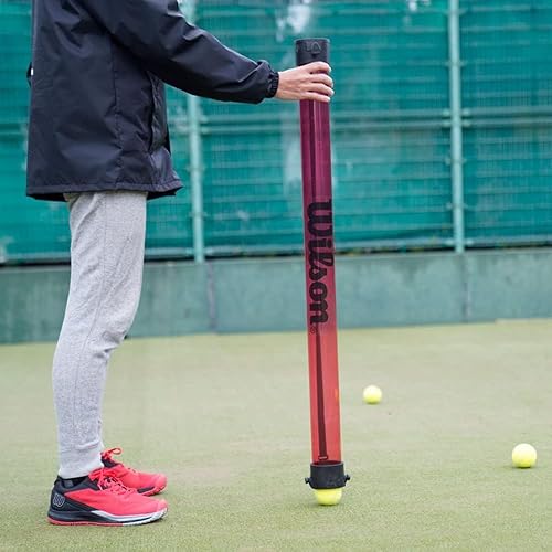Miniatura 5 de Wilson Tubo de recogida de colección de pelotas de tenis (capacidad de 18 pelotas), rojo