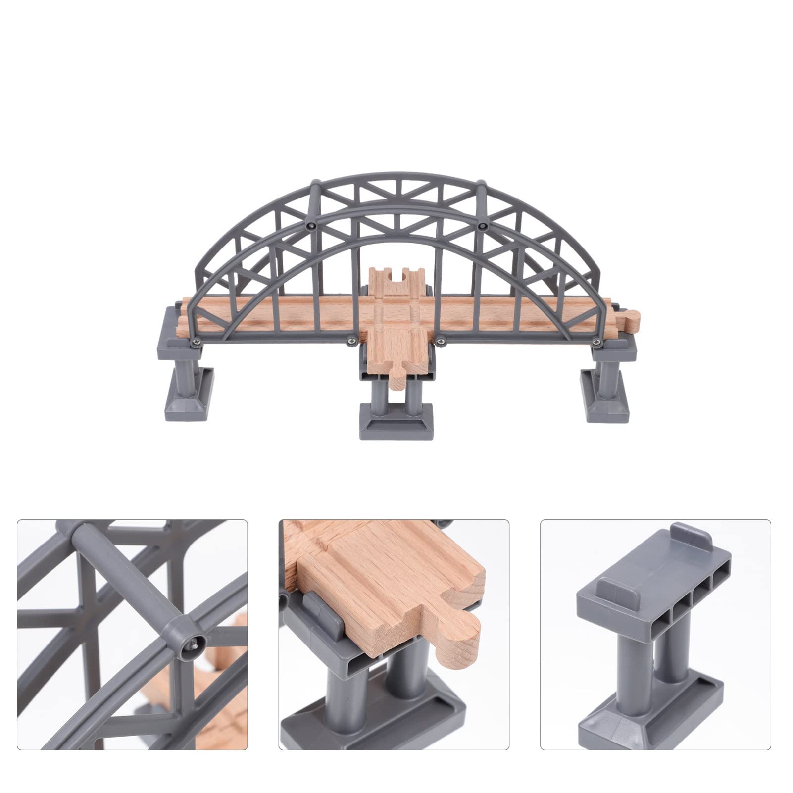 ibasenice Accesorio De Vía De Tren para Niños Puente De Tren De Juguete Compatible con Pistas De Madera para Desarrollo Creativo Y Juego Educativo 12.40X6.69X5.11 Pulgadas