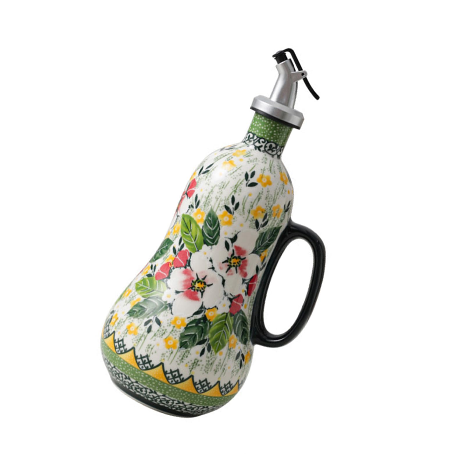 Tsophreniq Practical 680ml Ceramic Oil Container with Wide Opening and Sturdy Build Suitable for Salad Oil and Dressing for Household Use Restaurant Kitchen Bottle