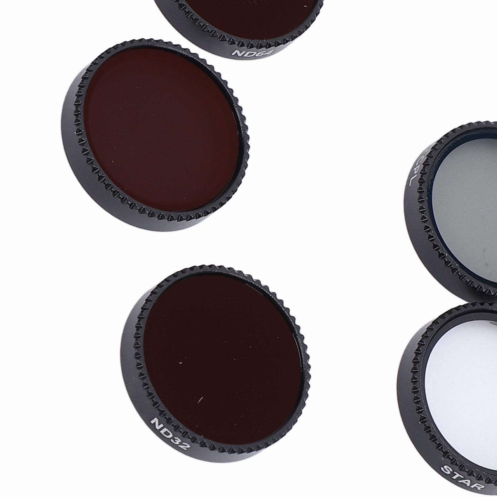 Set Filtri ND per Drone, 6 Pezzi STAR, CPL, ND64, ND32, ND16, Filtri ND8, Lega di Alluminio, Vetro Ottico, Set per Montaggio Diretto, Crea Effetti Stella, Elimina la Luce