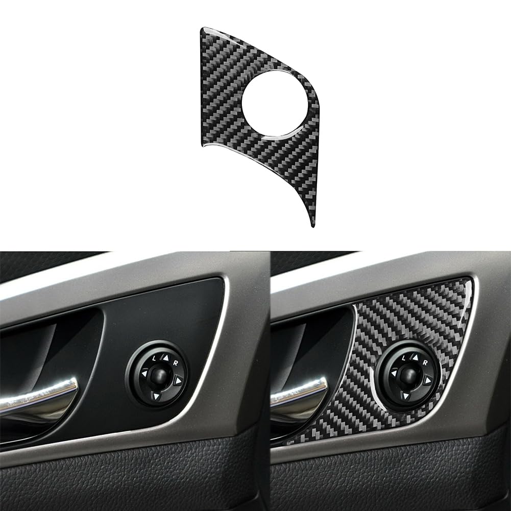 Car Rear Mirror Adjustment Panel Sticker Real Carbon Fiber Trim Compatible with Hyundai Veloster 2012 2013 2014 2015 2016 2017 Black Accessories