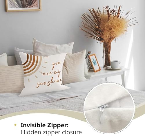 Miniatura 4 de HONLUNG Fundas de almohada con frase inspiradora con frase inspiradora, diseño bohemio, sol, sol, 18 x 18 pulgadas, para el hogar, habitación de