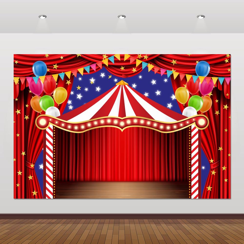 Chloroplastid Circus Carnival Backdrop 7x5ft Carnival Theme Party Decorations Circus Trunk Or Treat Decor Banner Newborn Baby Shower Birthday