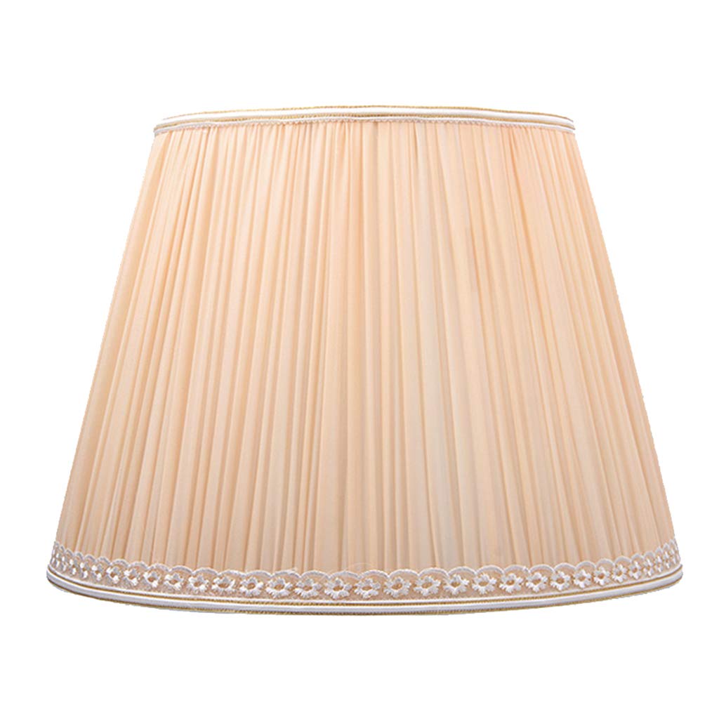 Silk Pleated Lampshade, Bedside Table Lamp Cover Study Desk Lamp Replacement Lampshade Large Rustic Living Room Floor Lamp Shade,Beige [Energy Class A]