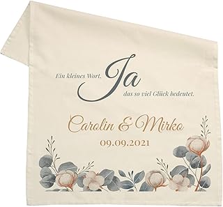 Herz & Heim® Hochzeitsgeschenk personalisiertes Geschirrtuch 100% Baumwolle 45 x 70 cm mit Namen