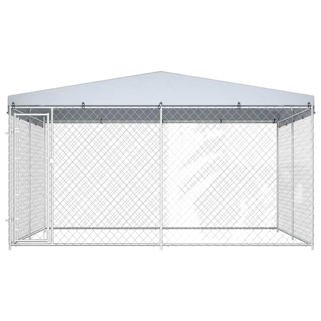 vidaXL Perrera de Exterior con Techo 3,8x3,8x2,4 m