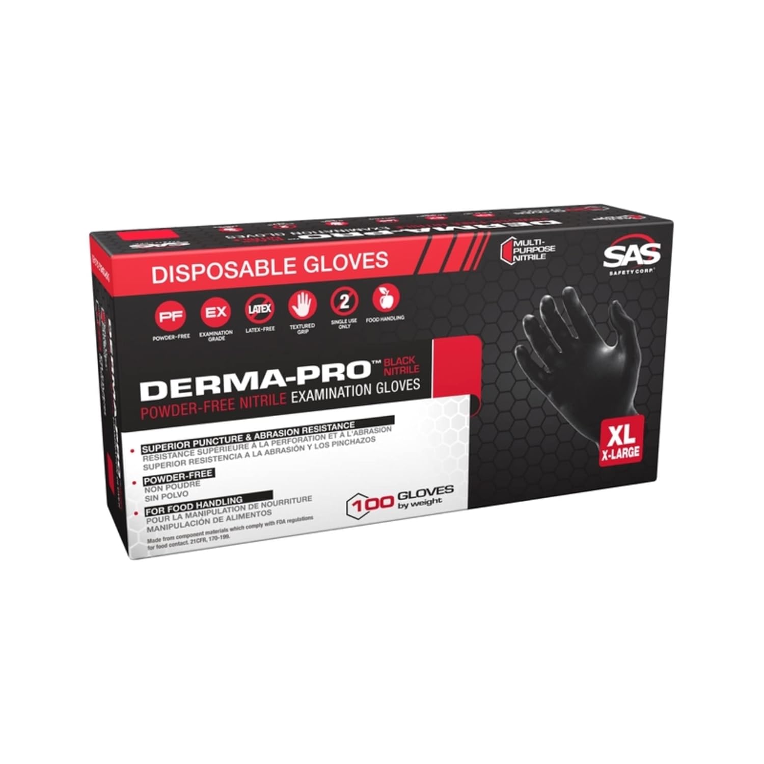 Derma Pro Powder-Free Exam Grade Nitrile Gloves - XLrg