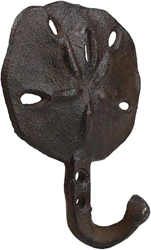 Miniatura 4 de Ebros Gift Paquete de dos ganchos de pared para abrigos de pared única de hierro fundido con acabado de bronce oxidado, vida marina náutica, vida