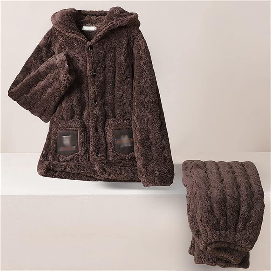 Cardigan Home Service Pajamas Men's Autumn And Winter Thickened Padded Jacket Thick Large Size