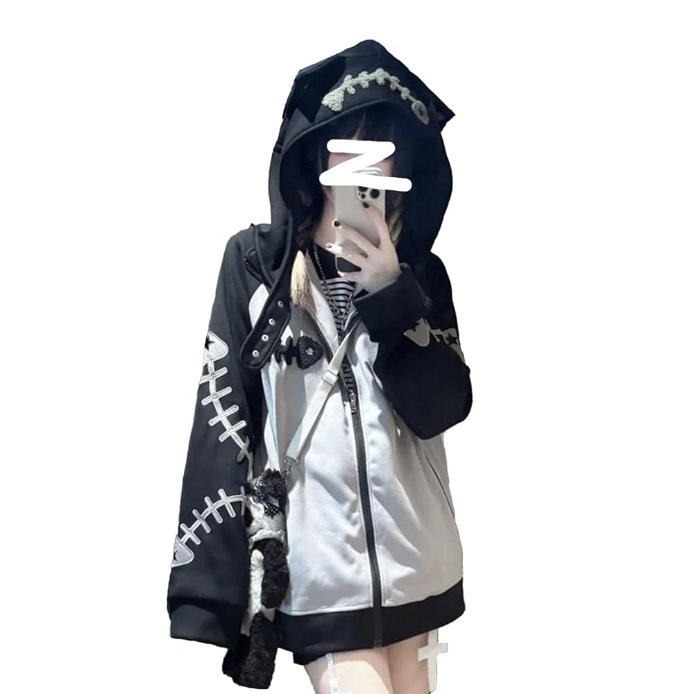 Amazon.co.jp: [XHSUKADO] 猫耳 パーカー フリース 2点