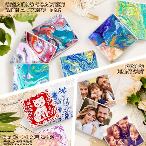 image for Ceramic Tiles for Crafts, GOH DODD 36 Pack Unglazed Blank Coasters wit