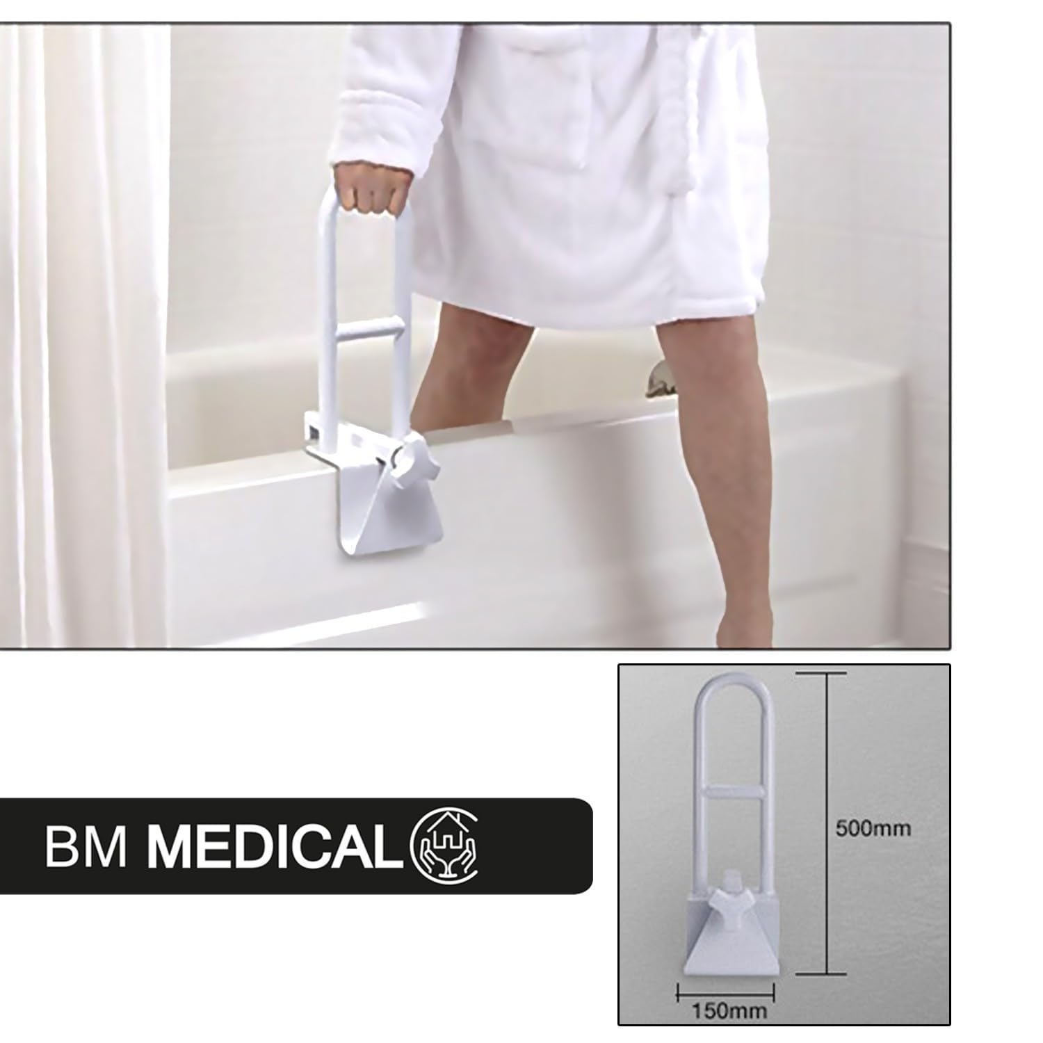 Bm Medical BAB-50 - Barra di supporto per vasca da bagno, per entrare e uscire dal bagno