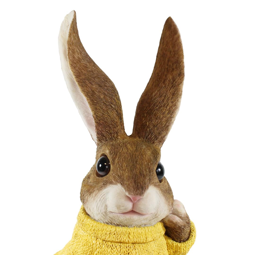 colourliving Hasen Deko Figuren XL Osterhasen Figuren Groß witzige Osterhasen mit Pullover (Gelb)