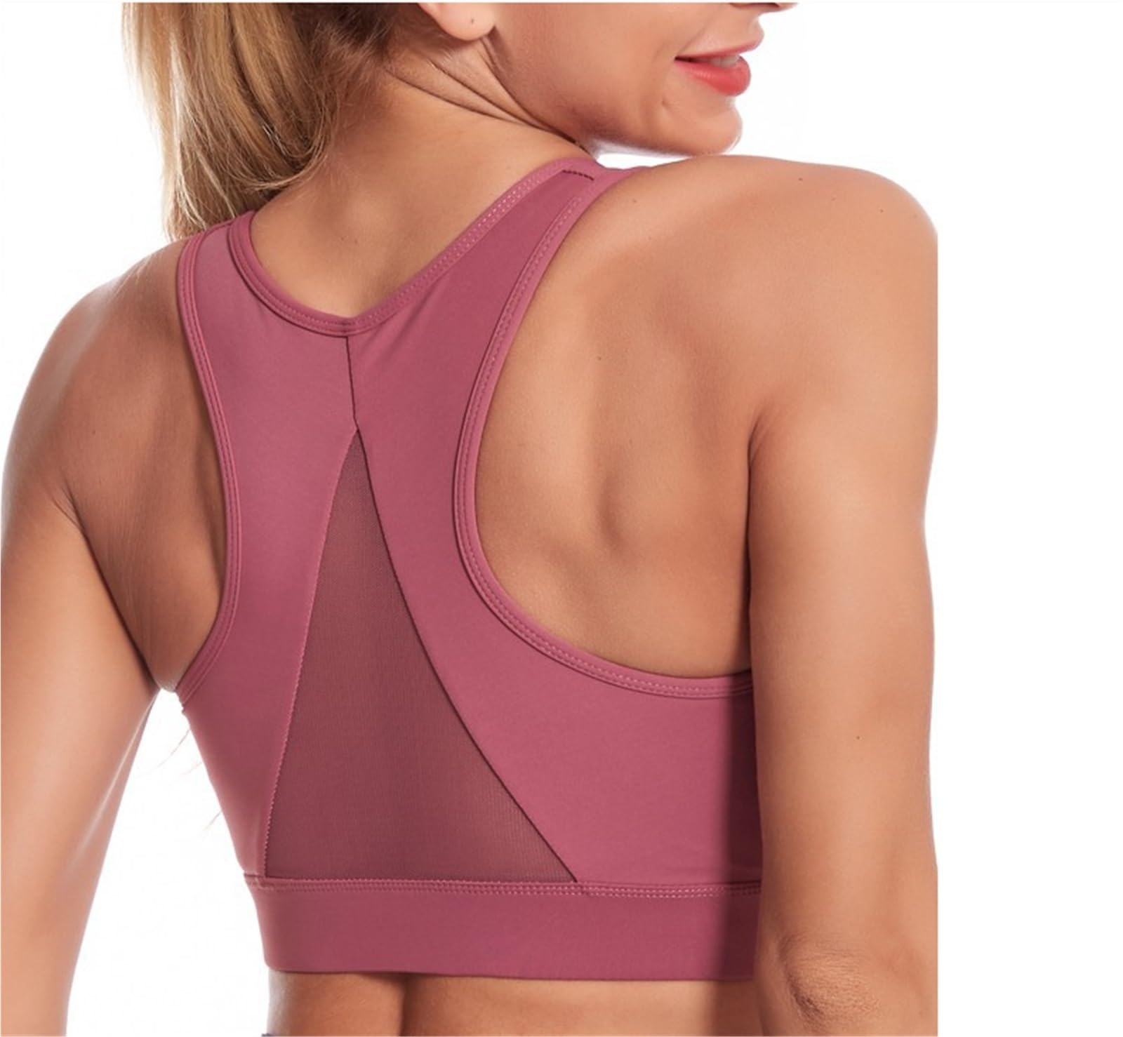 Biustonosz Sportowy Fitness Damski Sportowy Biustonosz Plus Size Z Zamkiem Błyskawicznym, Odporny Na Wstrząsy Biustonosz Do Fitnessu Push Up Stanik Sportowy Damski