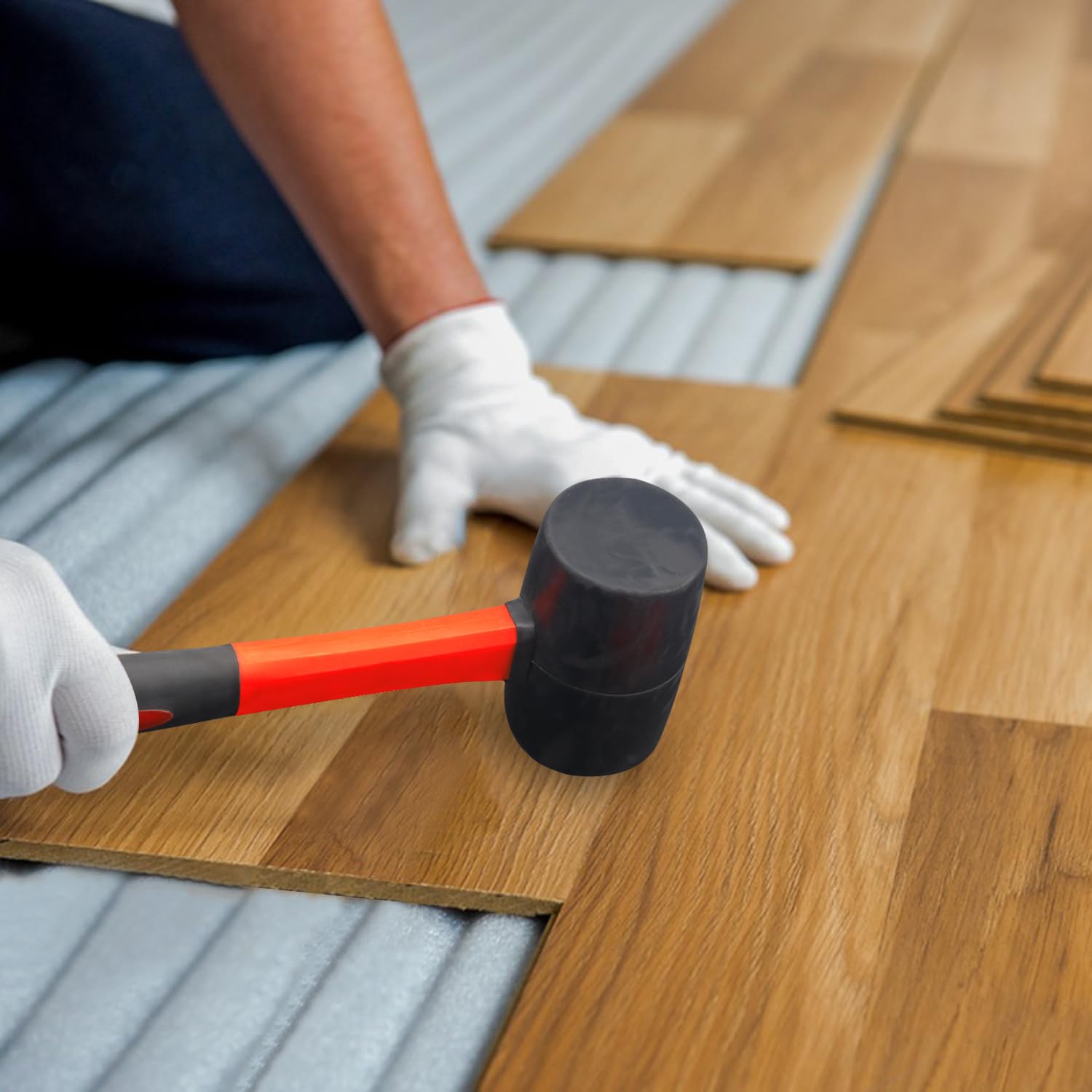 Gummihammer, Gummihammer, Gummihammer, Gummihammer mit schwarz-gelbem Fiberglasgriff, perfekt für Holz, Metall, Kunststoff, Glas und Keramik, 3 Stück GENHAKON