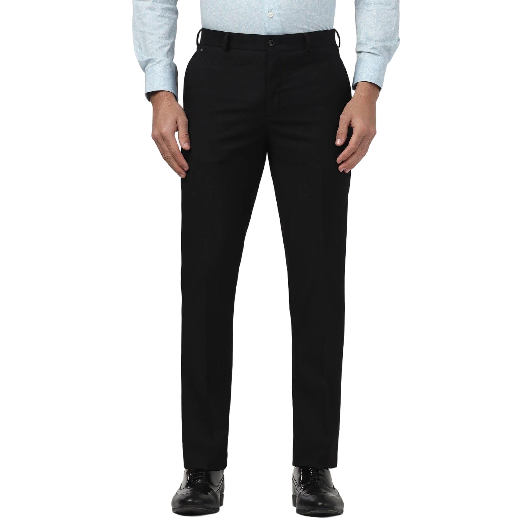 Men's Polyester Blend Slim Formal Trousers-image-23