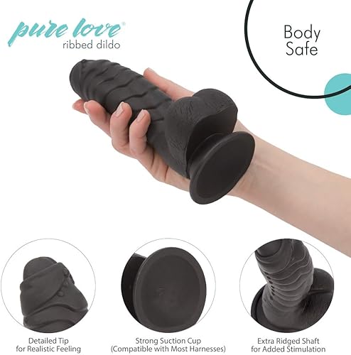 Miniatura 5 de Pure Love dildo de silicona con ventosa brilla en la oscuridad juguete sexual para adultos patrón de mármol completamente de silicona compatible con