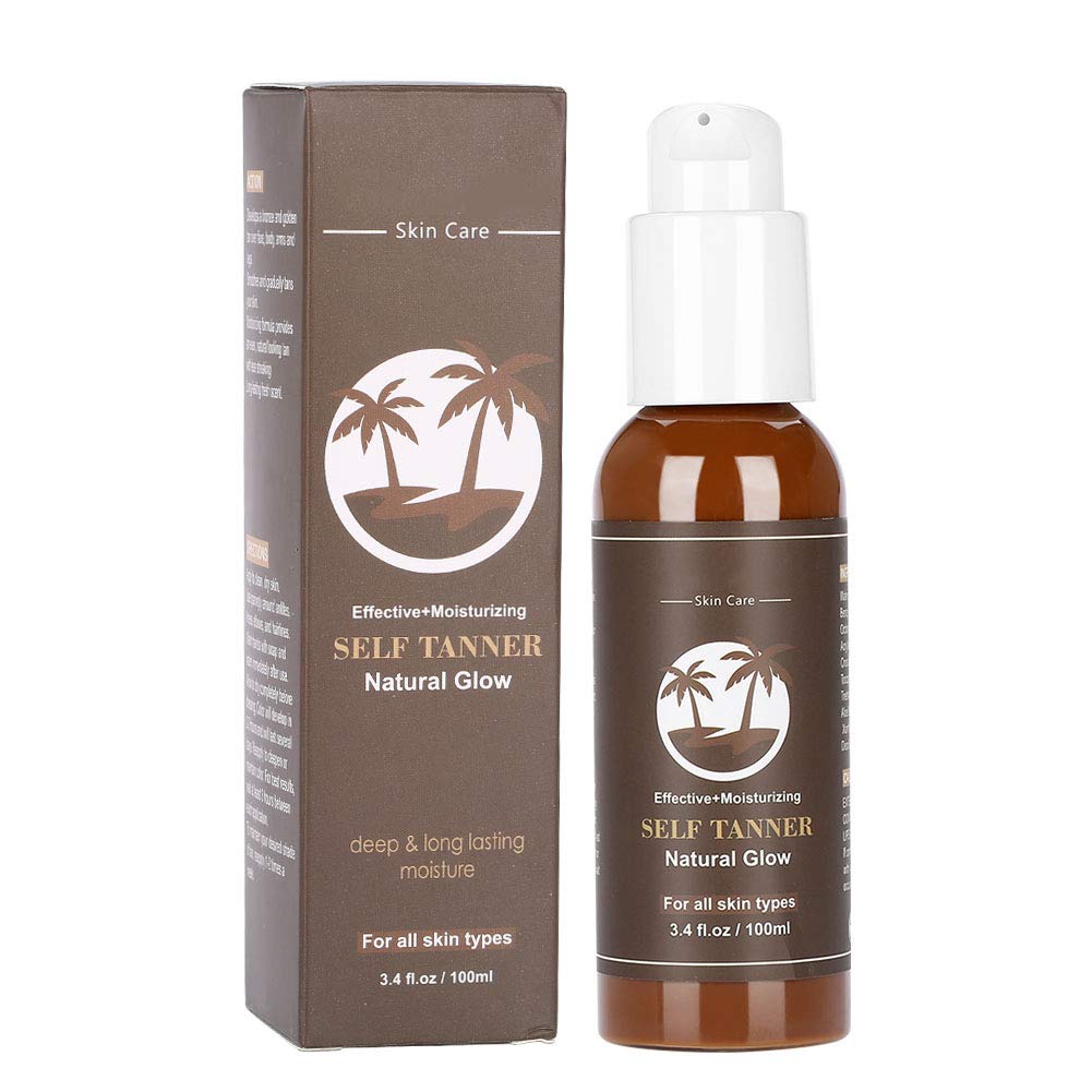 Loción Bronceadora sin Sol, 100 Ml Crema Autobronceadora Hidratante Crema Aceleradora de Bronceado Crema Corporal de Bronceado Rápido para Viajes Playa Hogar Mujeres Hombres