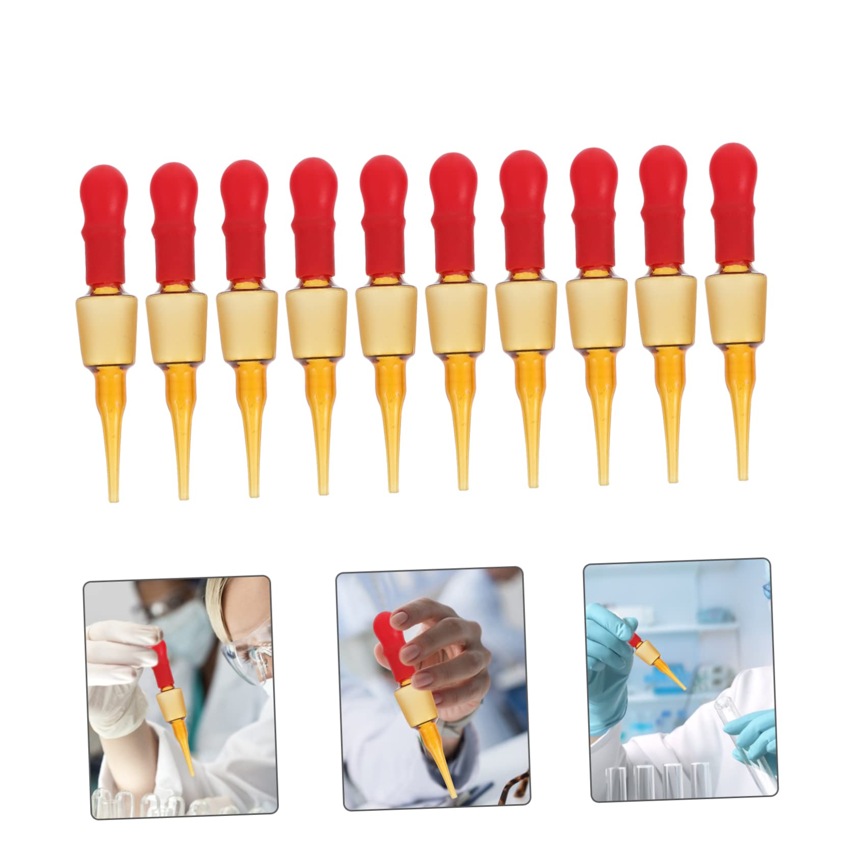 FUNOMOCYA Glass Dropper Pipettes Set 10pcs Dropper Bottle Dropping Pipettes Oil Bottle Liquid Pipettes