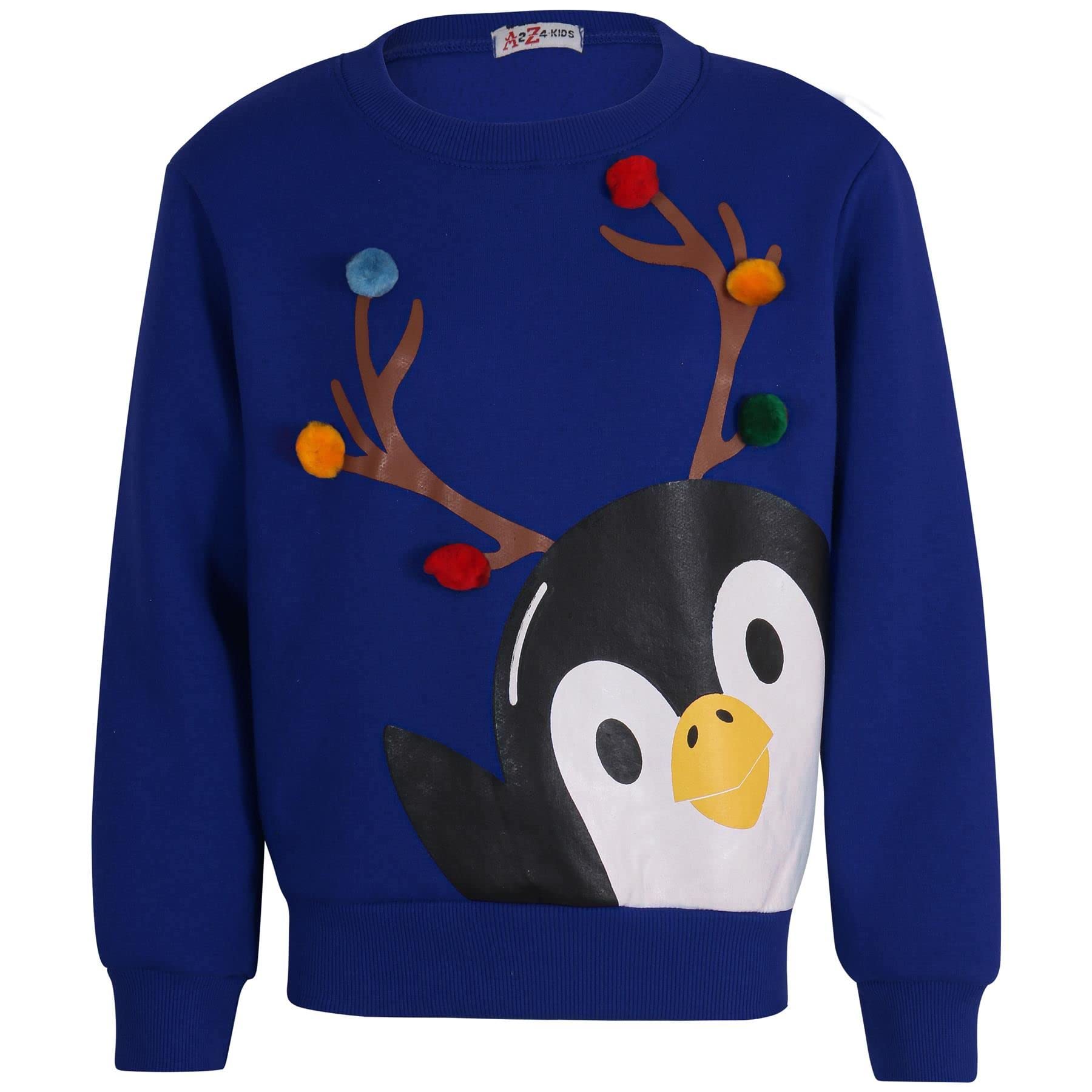 A2z 4 Kids Girls Royal Boys Christmas Cute Penguin Face Comfortable - Jumper Penguin 9-10