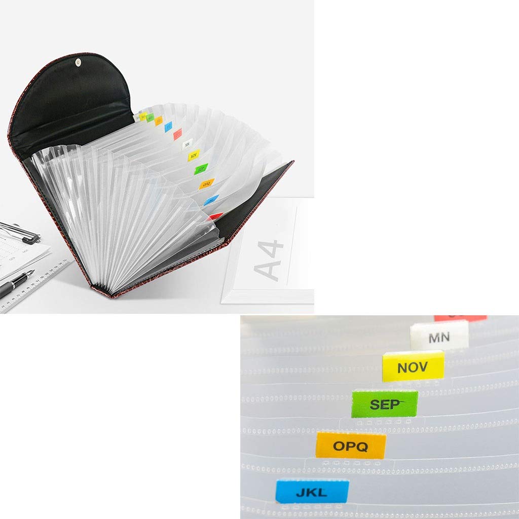 Cartelle portadocumenti Borsa da documenti in pelle di fascia alta espansione file folder folder magnetico fibbia A4 file stoccaggio sacchetto impermeabile della fisarmonica tasca del documento della