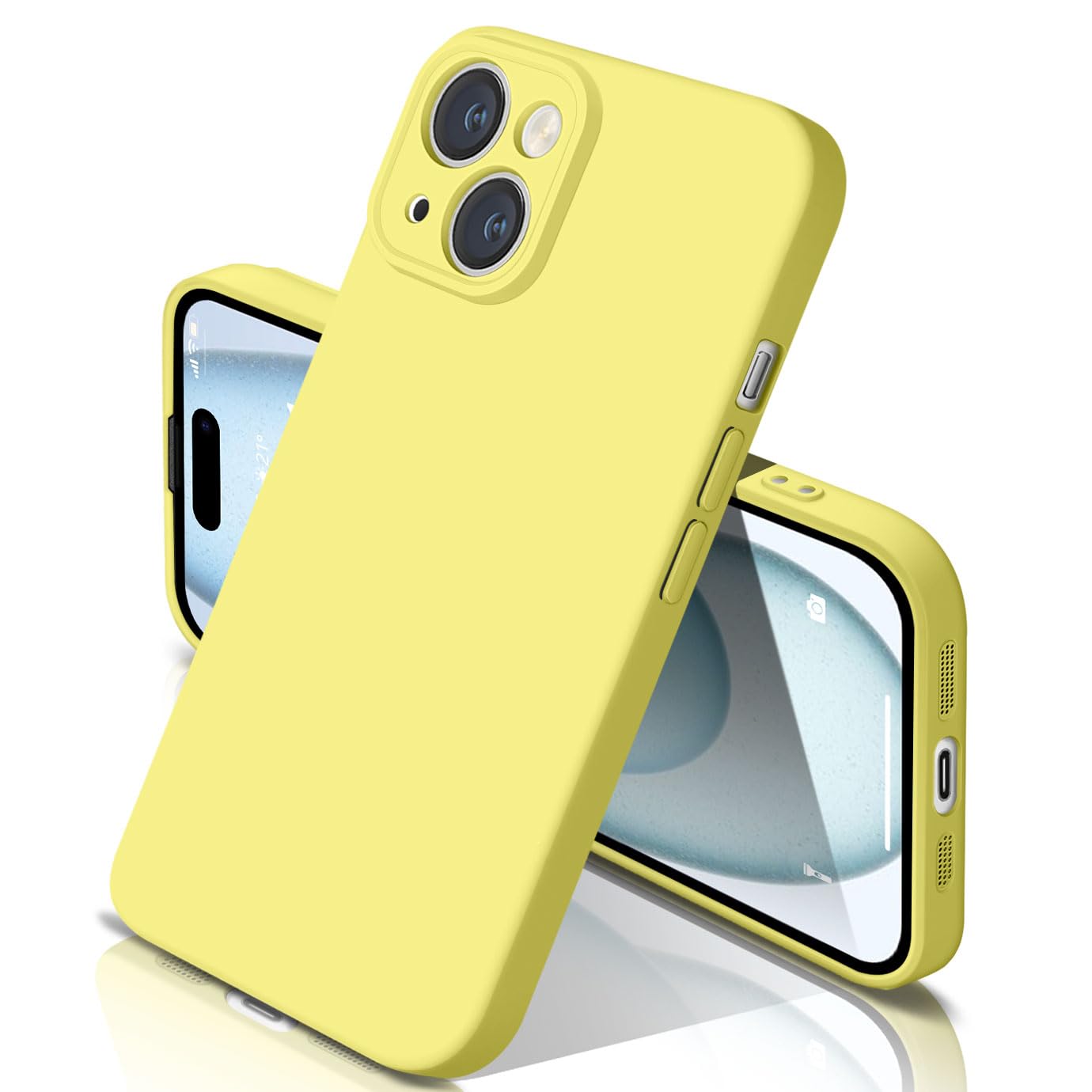 Amazon.co.jp: yakxixi iPhone 15 Plus シリコン ケース 耐衝撃 指紋