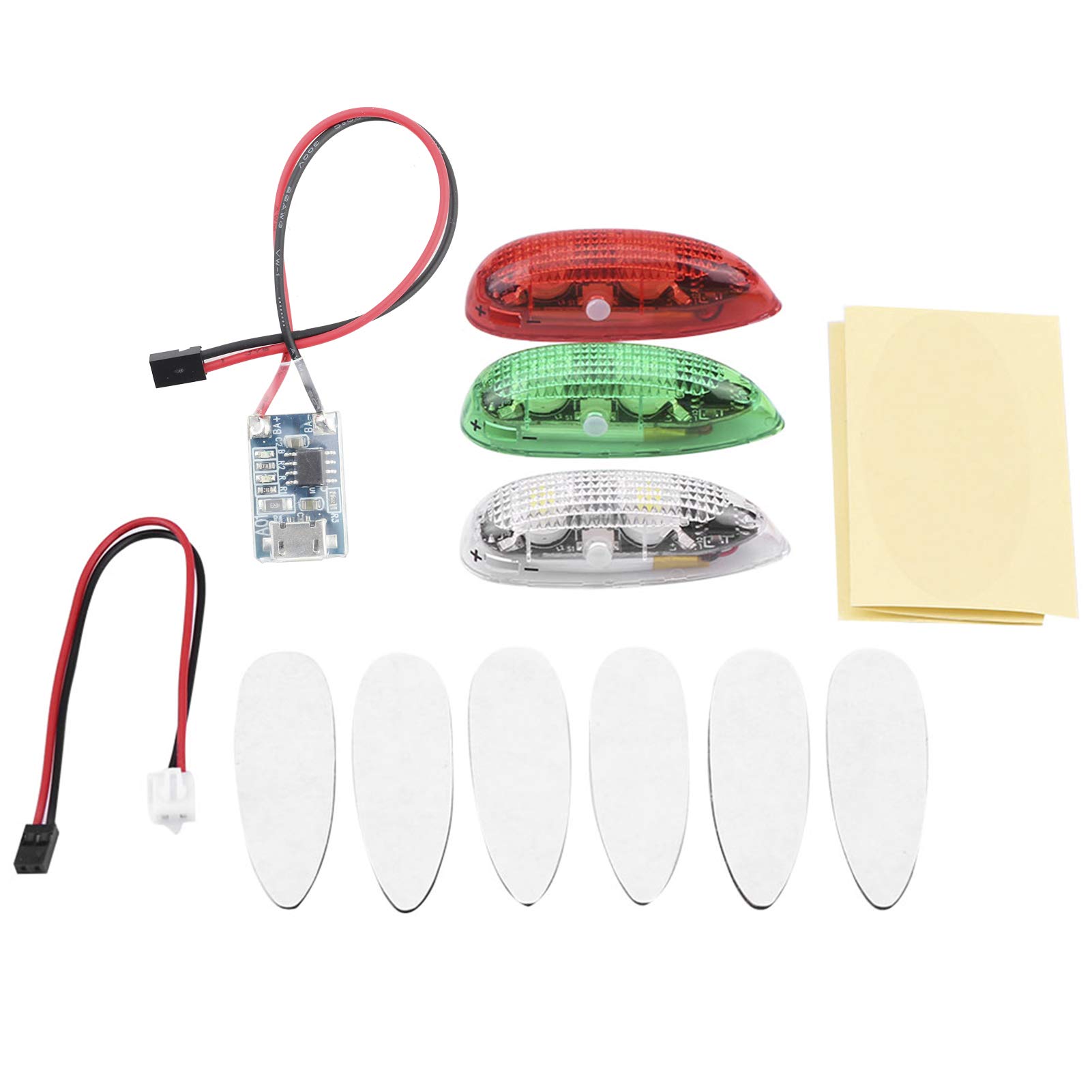 Luces estroboscópicas para drones, 3pcs/set RC Drone Flash LED Luz inalámbrica con 2 cables de carga para RC Fix Wing Avión Helicóptero