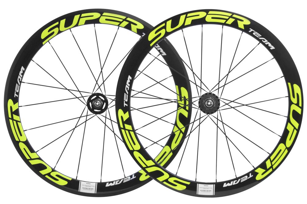 Amazon.co.jp: SUPERTEAMカーボン固定ギアホイールセット700Cトラック